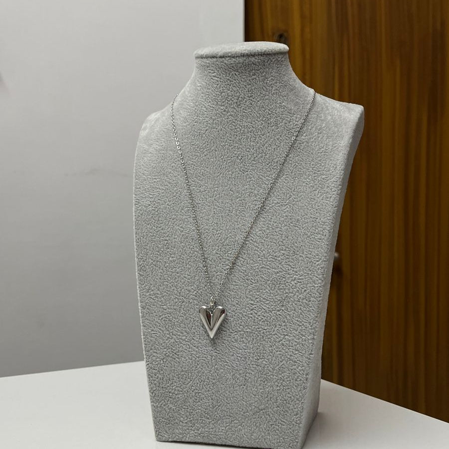 Moonlit Heart – Silver Heart Pendant Necklace