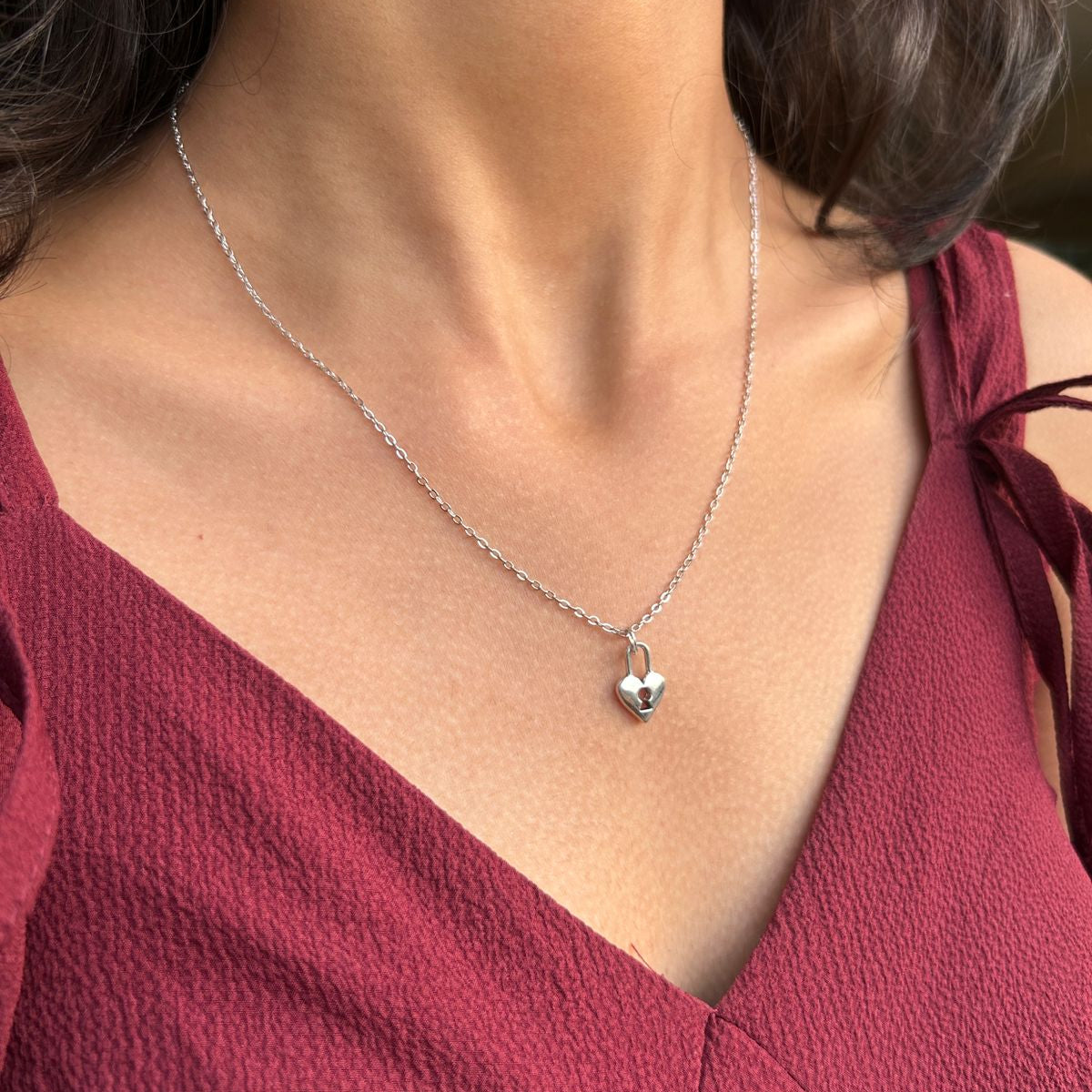 Locked In – Silver Padlock Pendant Necklace