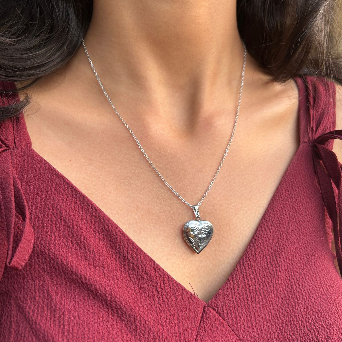 Secret Heart – Silver Locket Pendant Necklace