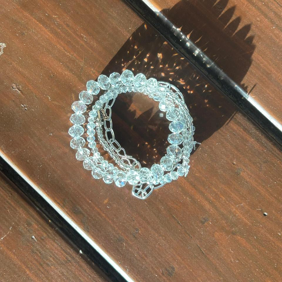 Ethereal Glow Transparent Bracelet Stack (Set of 4)