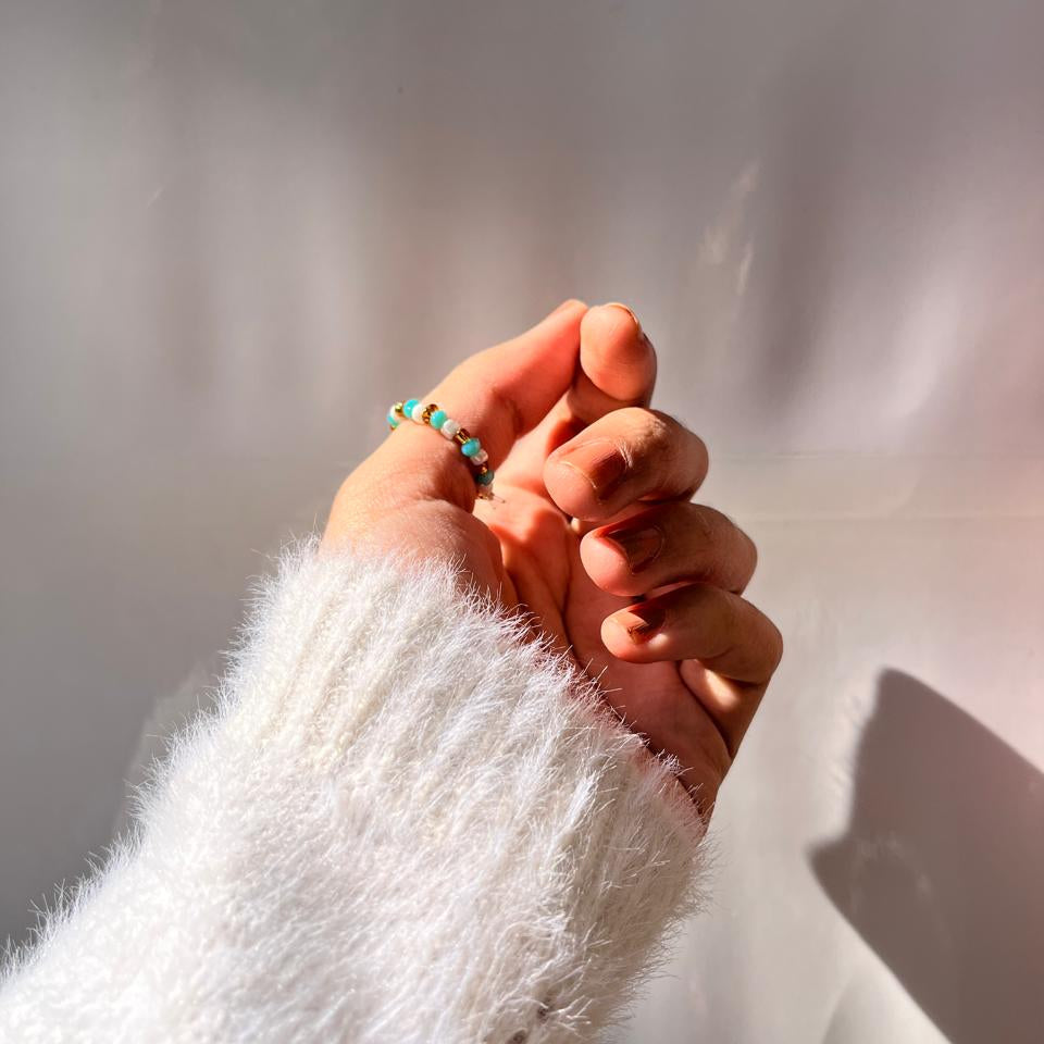 Ocean Mist Beaded Ring [SET OF 7]