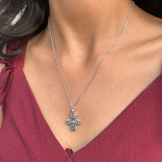Faithbound – Classic Silver Cross Necklace