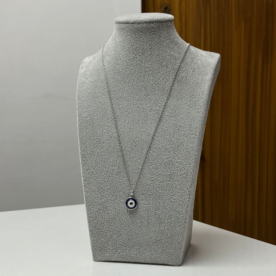 Evil Eye Protection Pendant – Minimal Blue Nazar Necklace